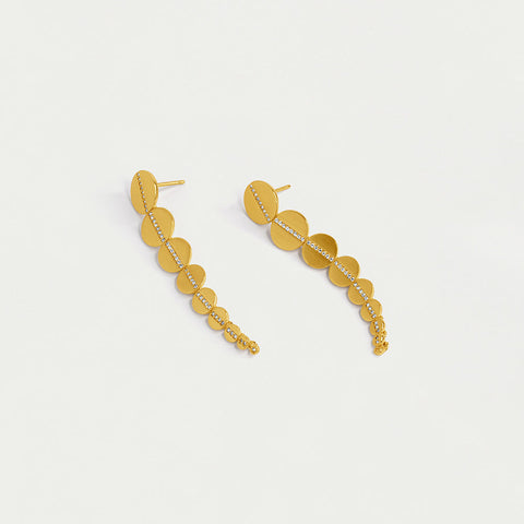 Petit Pavé Statement Drop Earrings - Gold