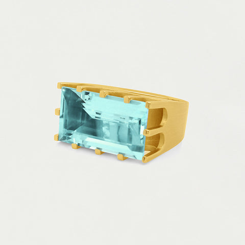 Castle Ring - Gold / Aquamarine
