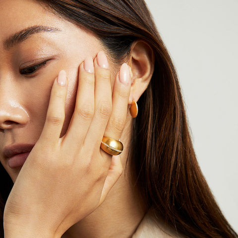 Petit Pavé Statement Ring - Gold