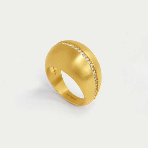 Petit Pavé Statement Ring - Gold