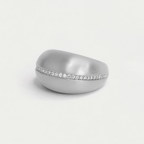 Petit Pavé Statement Ring - Silver