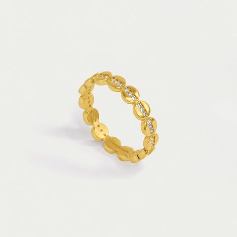 Petit Pavé Stacking Ring - Gold