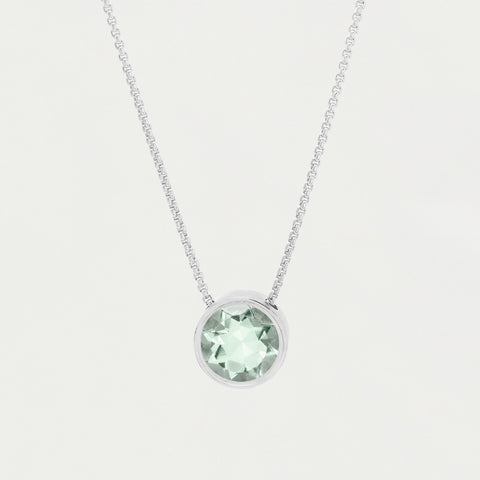 Signature Knockout Pendant - Silver / Green Amethyst