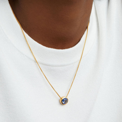 Signature Midi Knockout Pendant - Gold / Midnight Blue