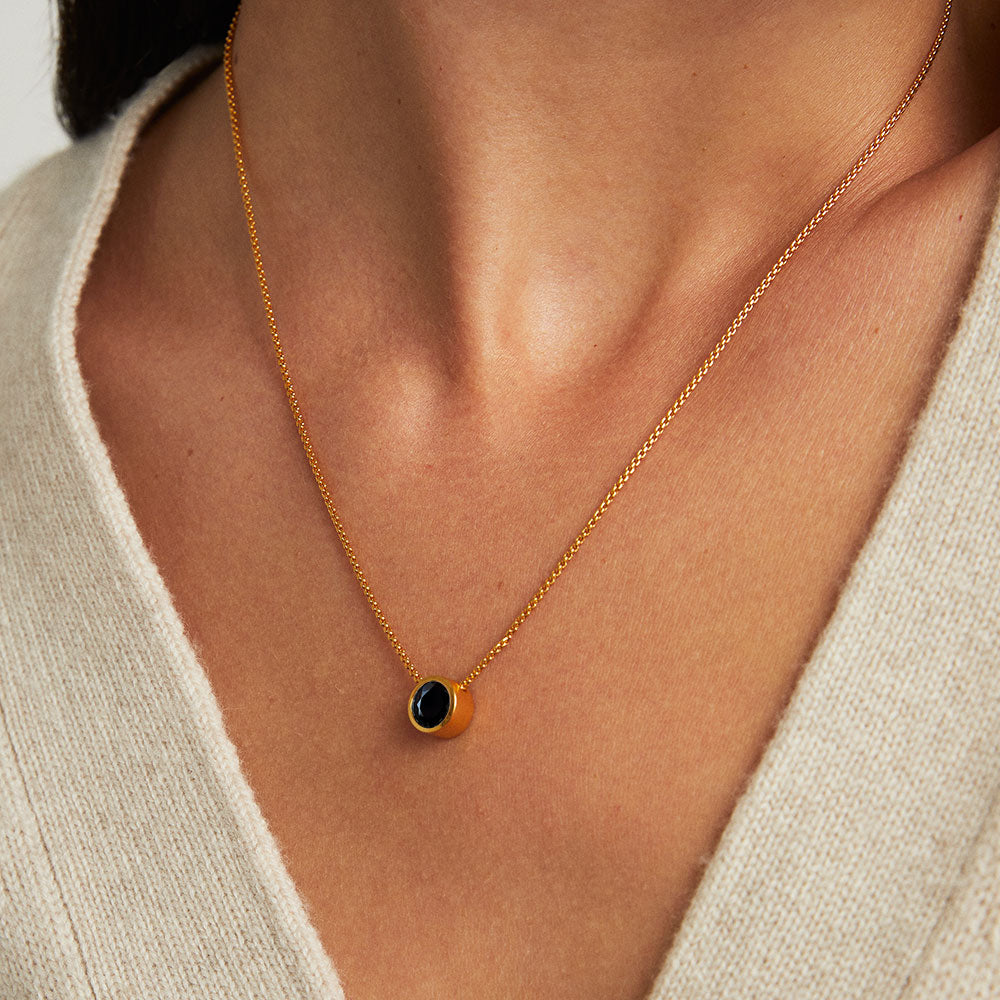 Signature Midi Knockout Pendant - Gold / Black Onyx