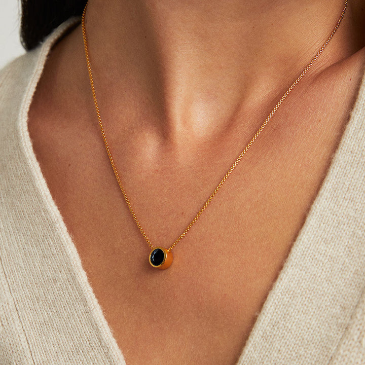 Signature Midi Knockout Pendant - Gold / Black Onyx