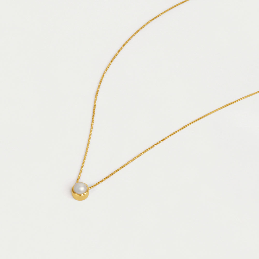 Signature Midi Knockout Pendant - Gold / Pearl