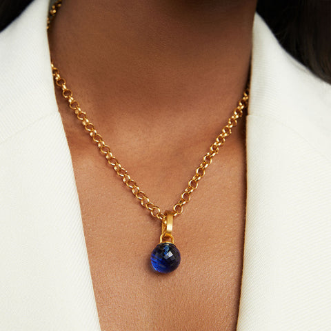 Manhattan Gemstone Pendant Necklace - Midnight Blue