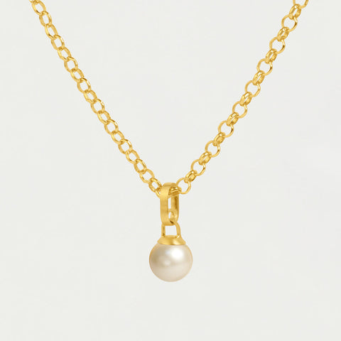 Manhattan Gemstone Pendant Necklace - Pearl
