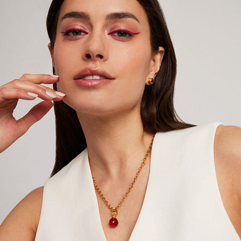 Manhattan Gemstone Pendant Necklace - Rock Rose
