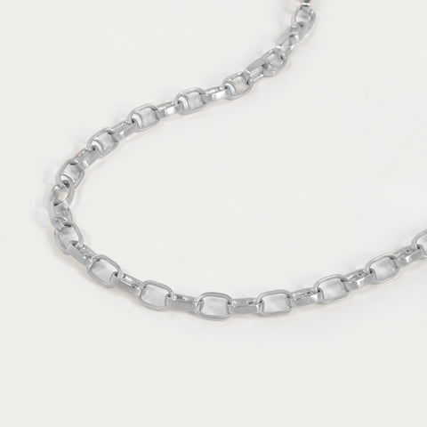 Manhattan Chain Link Statement Necklace - Silver