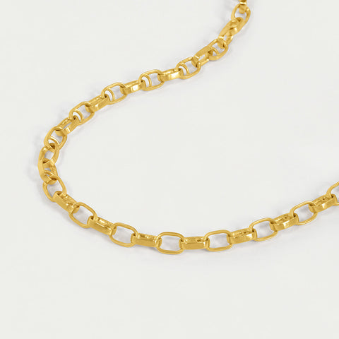 Manhattan Chain Link Statement Necklace - Gold