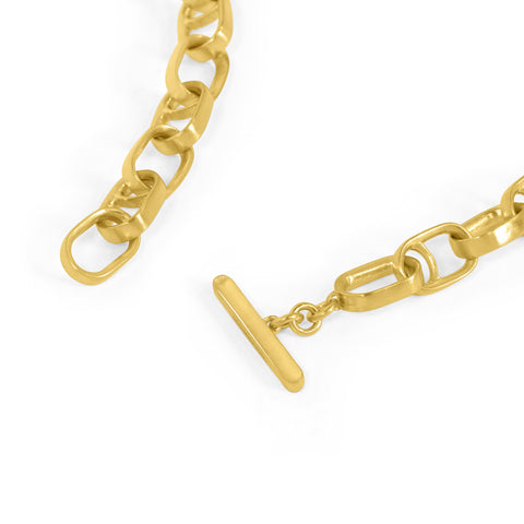 Manhattan Chain Link Statement Necklace - Gold