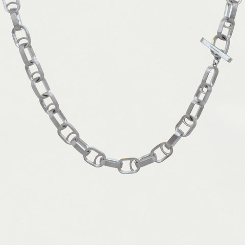 Manhattan Chain Link Statement Necklace - Silver