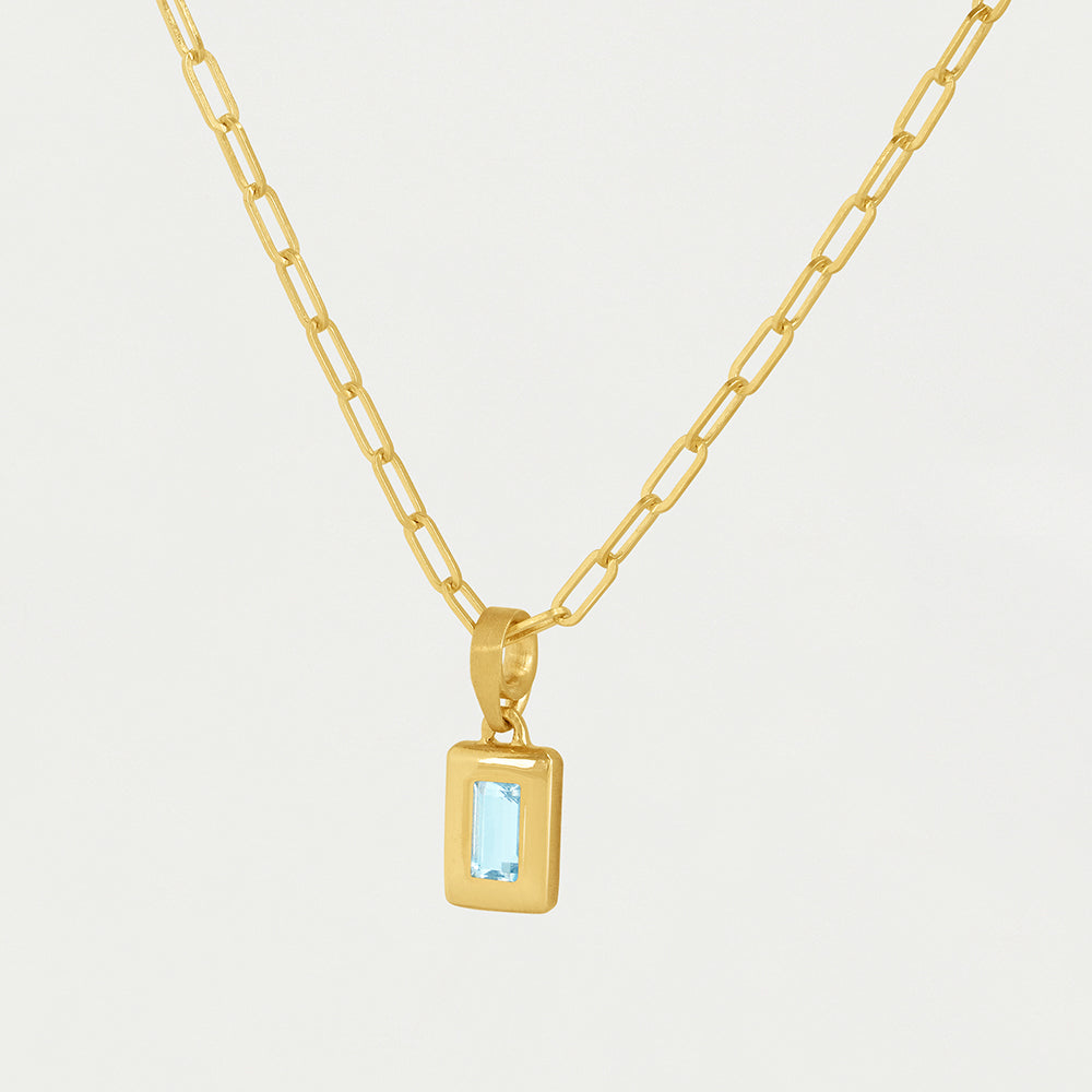 Baguette Birthstone Necklace