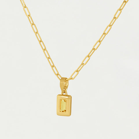 Baguette Birthstone Necklace