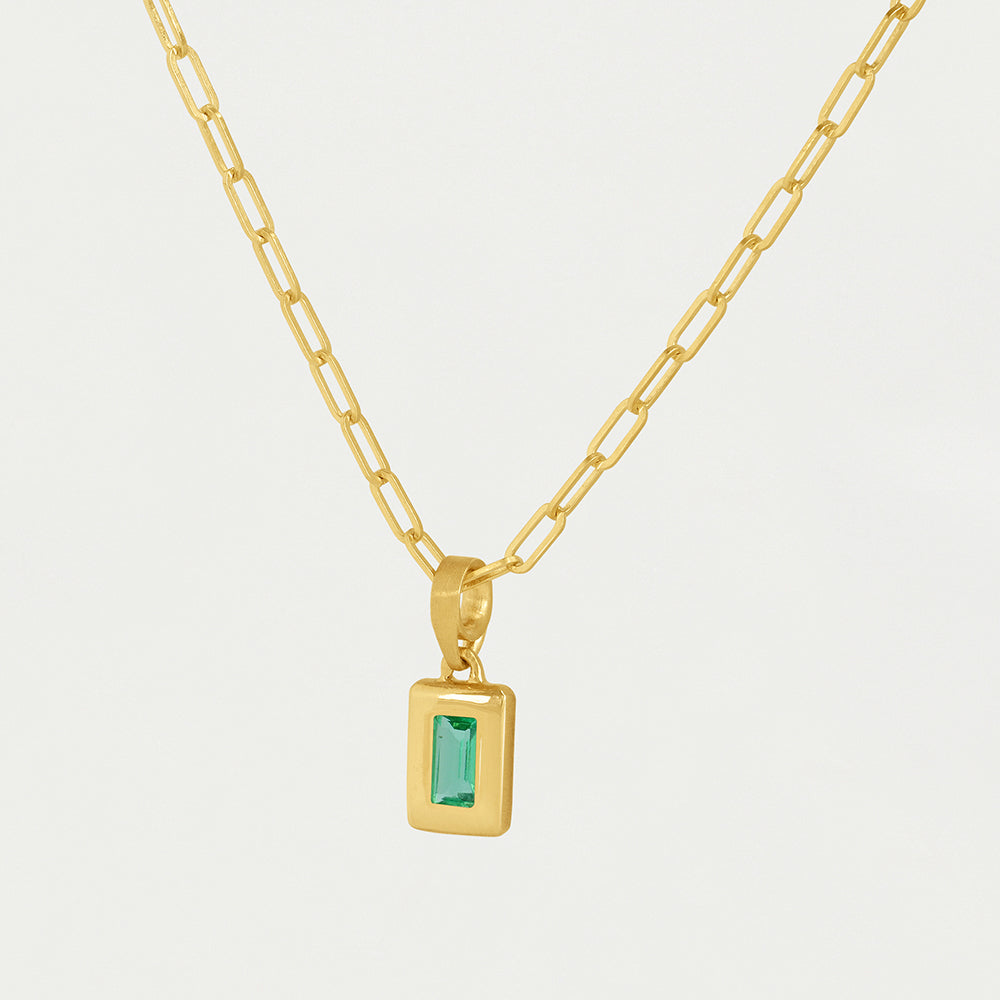 Baguette Birthstone Necklace