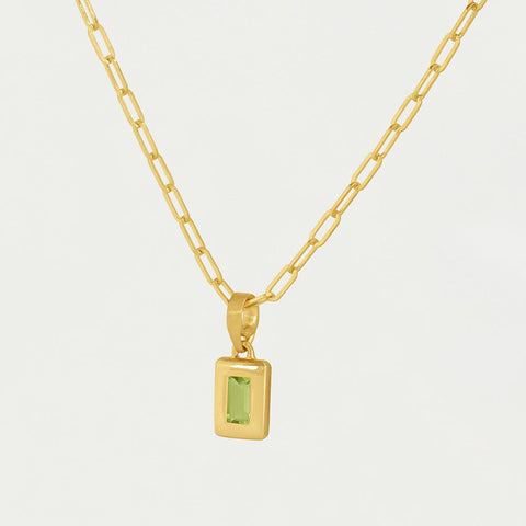 Baguette Birthstone Necklace