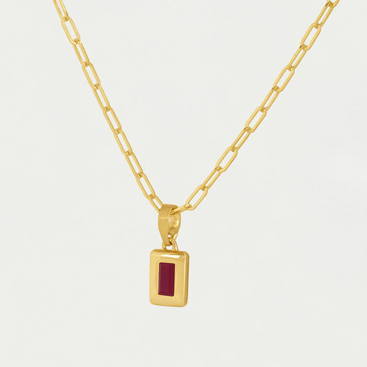 Baguette Birthstone Necklace