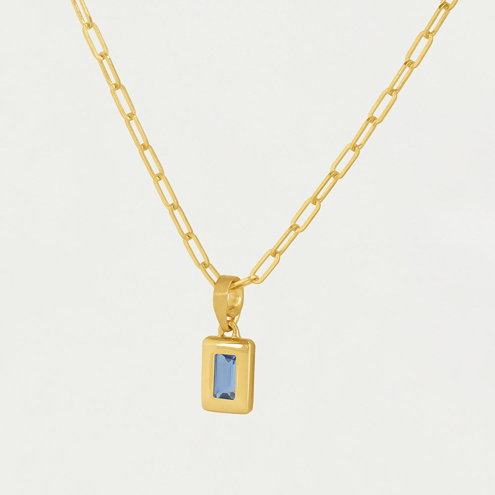Baguette Birthstone Necklace