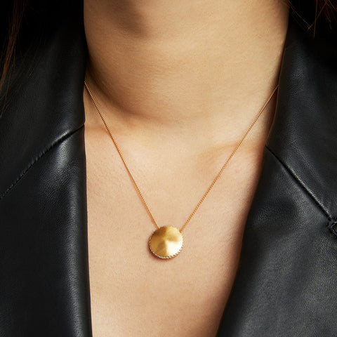 Petit Pavé Pendant - Gold