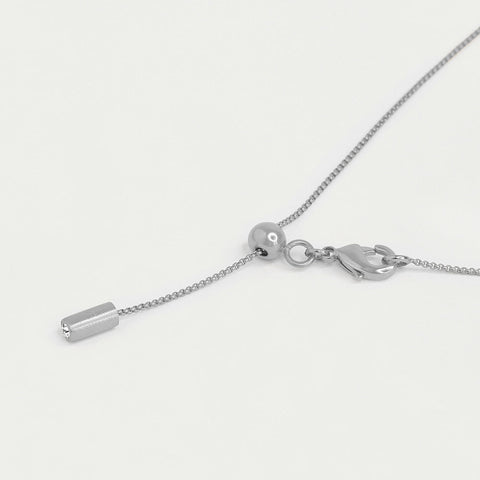 Petit Pavé Mini Tube Necklace - Silver