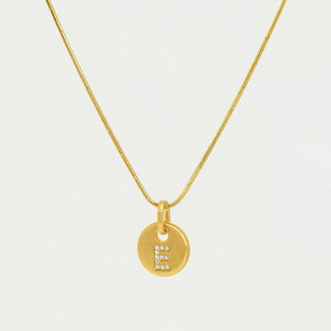 Pavé Initial Necklace - Gold