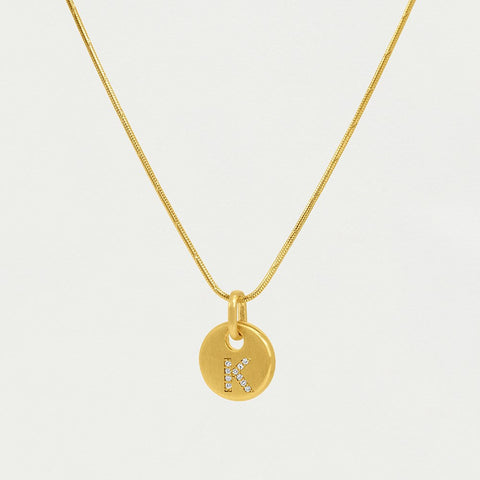 Pavé Initial Necklace - Gold