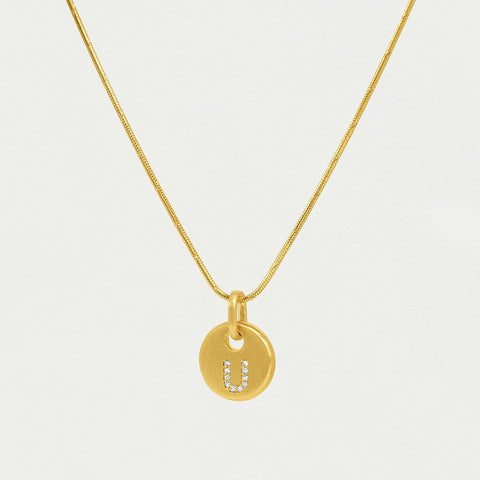 Pavé Initial Necklace - Gold