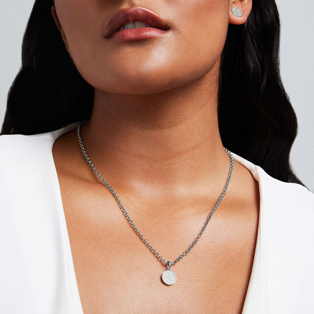 Petit Pavé Knockout Pendant - Silver