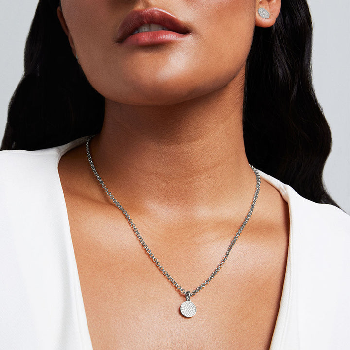 Petit Pavé Knockout Pendant - Silver