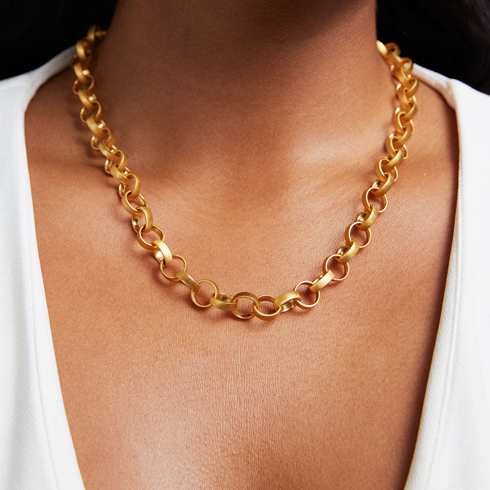 Petit Pavé Statement Chain - Gold