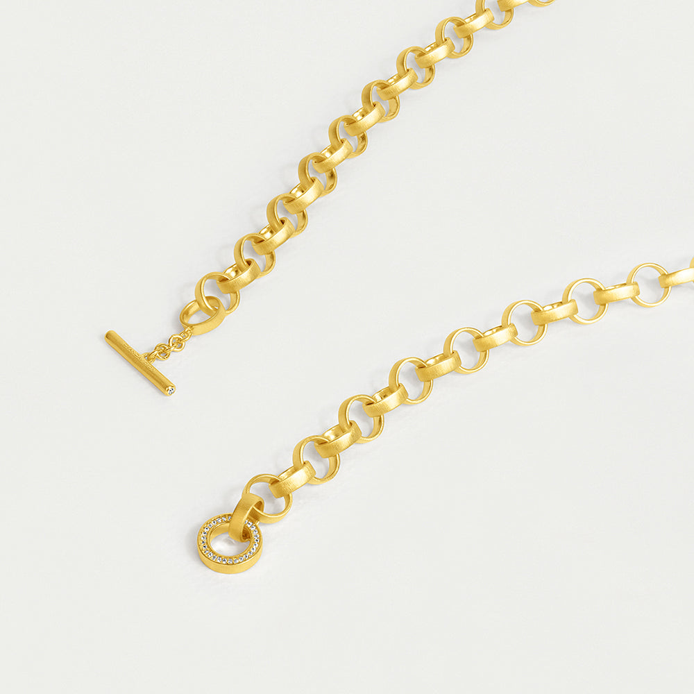 Petit Pavé Statement Chain - Gold