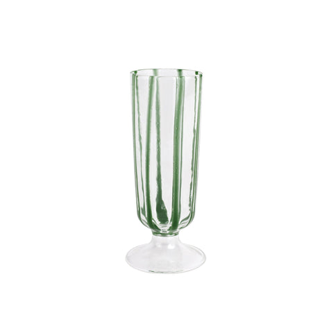 Nuovo Stripe Green Champagne Glass