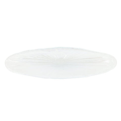 Onda Glass White Long Oval Bowl