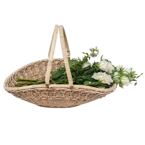 Provence Rattan Gathering Basket - Whitewash
