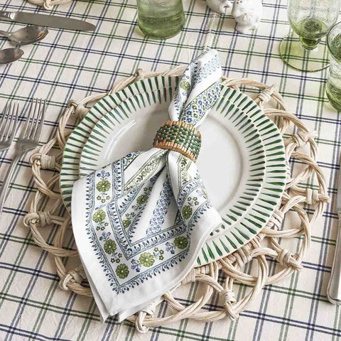 Sitio Stripe 4pc Place Setting - Basil