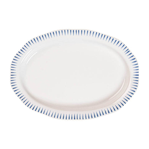 Sitio Stripe 17" Serving Platter - Delft Blue
