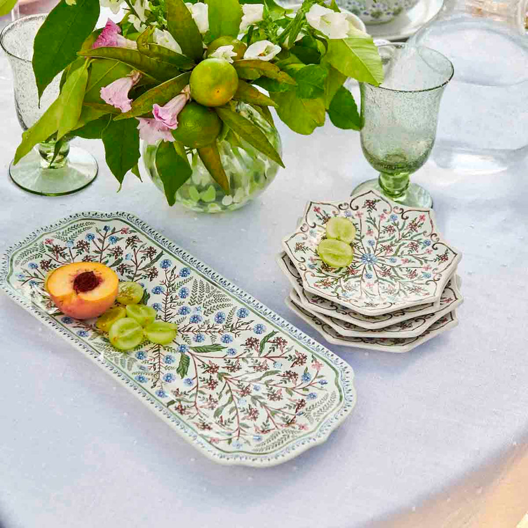 Villa Seville Scalloped Side/Cocktail Plate Set/4 - Chambray