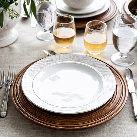 Blenheim Oak Dinner Plate - Whitewash