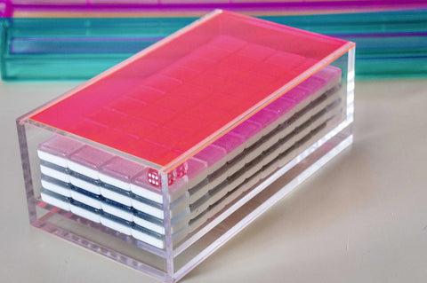Mahjong Box - Neon Pink Lid